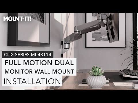 Monitor Mount - Full Motion Dual Monitor Wall Mount - Mount-It! -