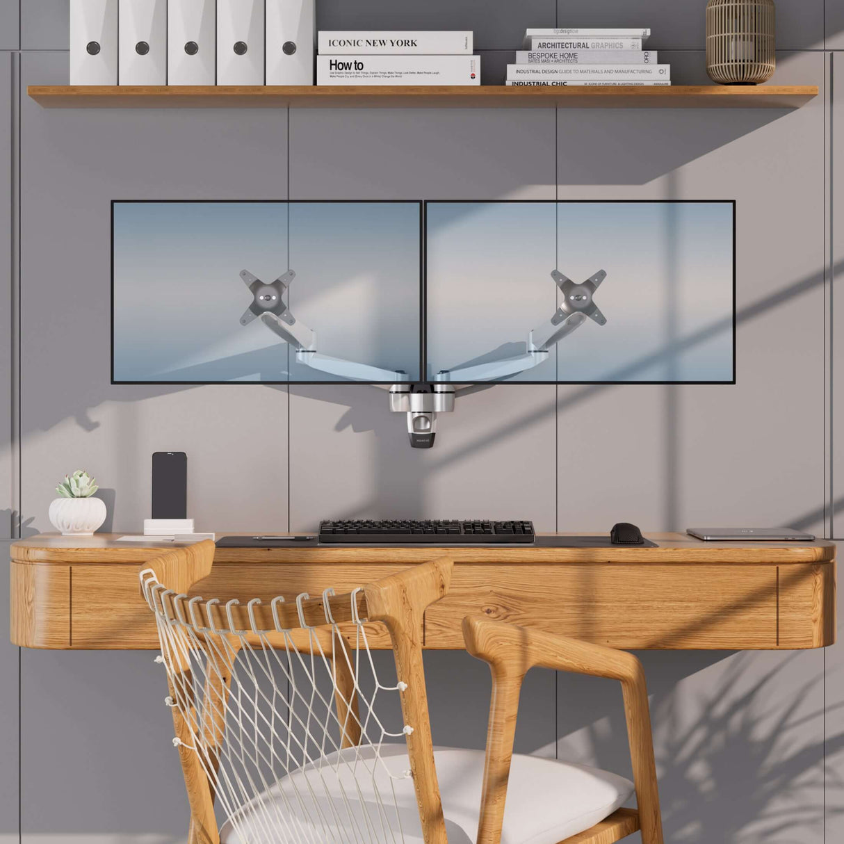 Monitor Mount - Full Motion Dual Monitor Wall Mount - Mount-It! -