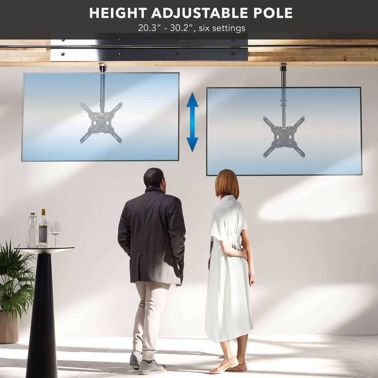 TV Mount - Full Motion Height Adjustable Ceiling TV Mount - Mount-It! - MI-511