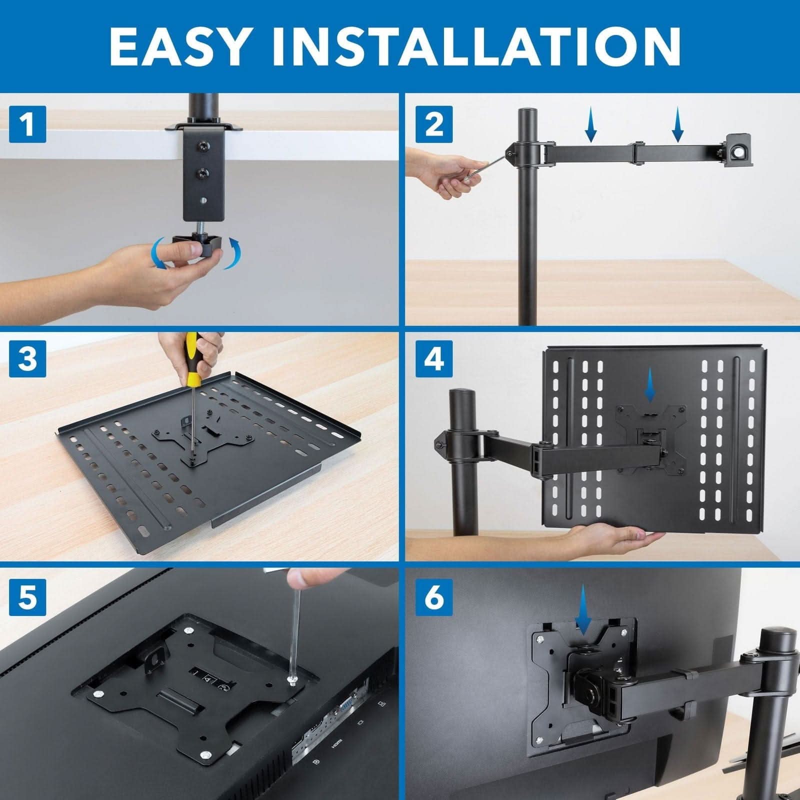 Mount-It! Supporto Da Scrivania Per Monitor E Laptop: Braccio Regolabile Con Morsetto