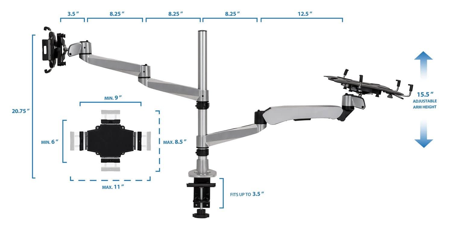 Full Motion Laptop and Tablet Desk Mount