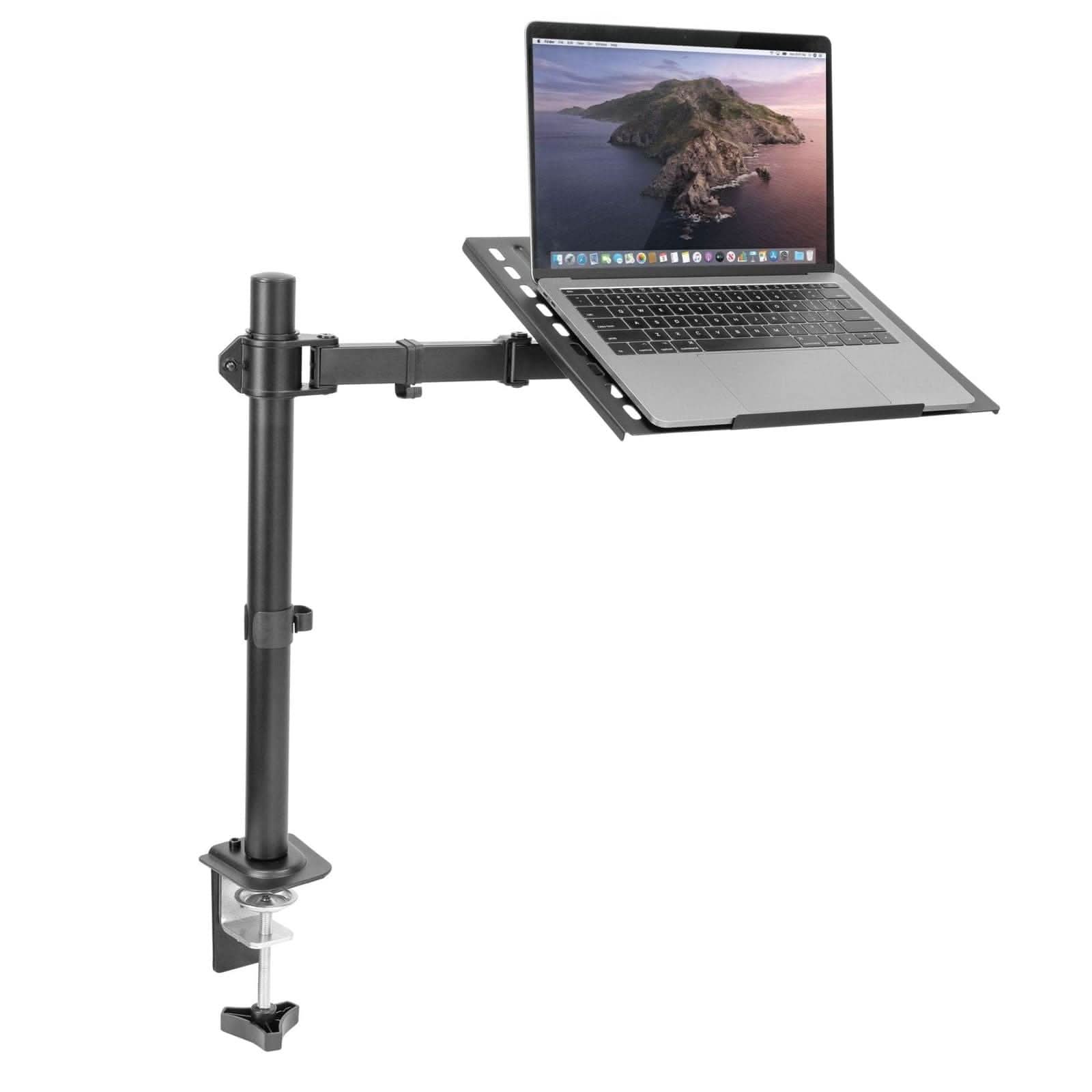 Full Motion Laptop Desk Mount with Cooling Tray