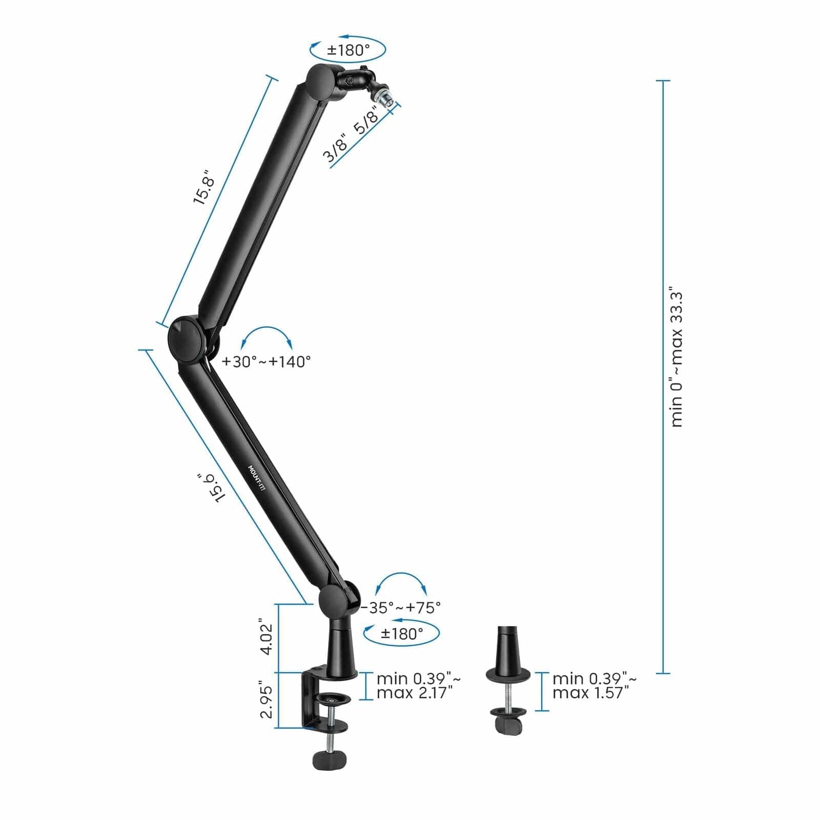 Full Motion Microphone Boom Arm - Mount-It!