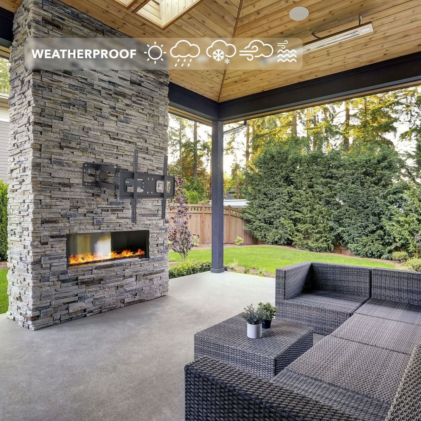 Mount-It! Full Motion Outdoor TV Wall Mount for 37" to 80" TVs | holds up to 110 lbs | MI-396 - Thumbnail 4