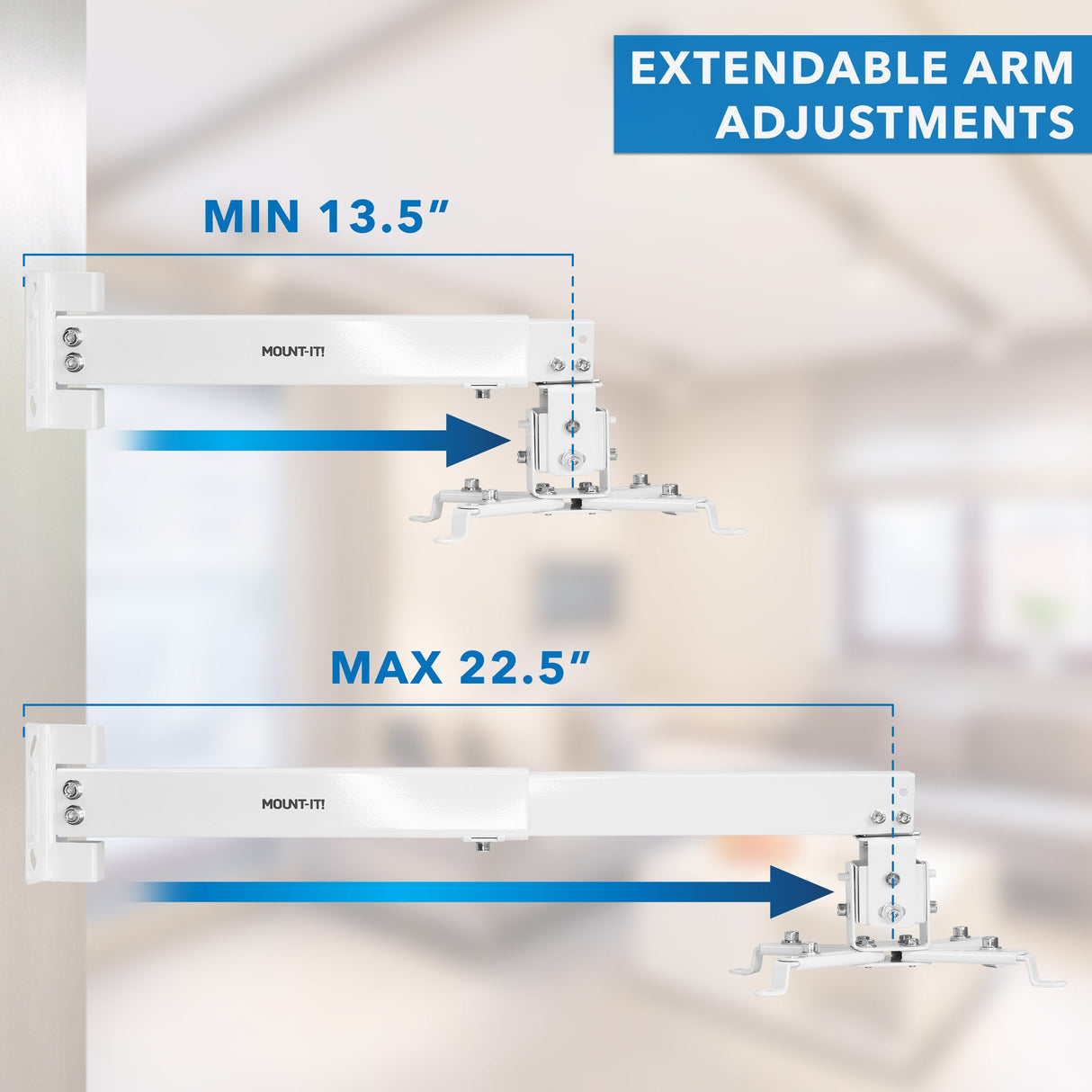 Projector Mount - Full Motion Projector Wall & Ceiling Mount - Mount-It! -