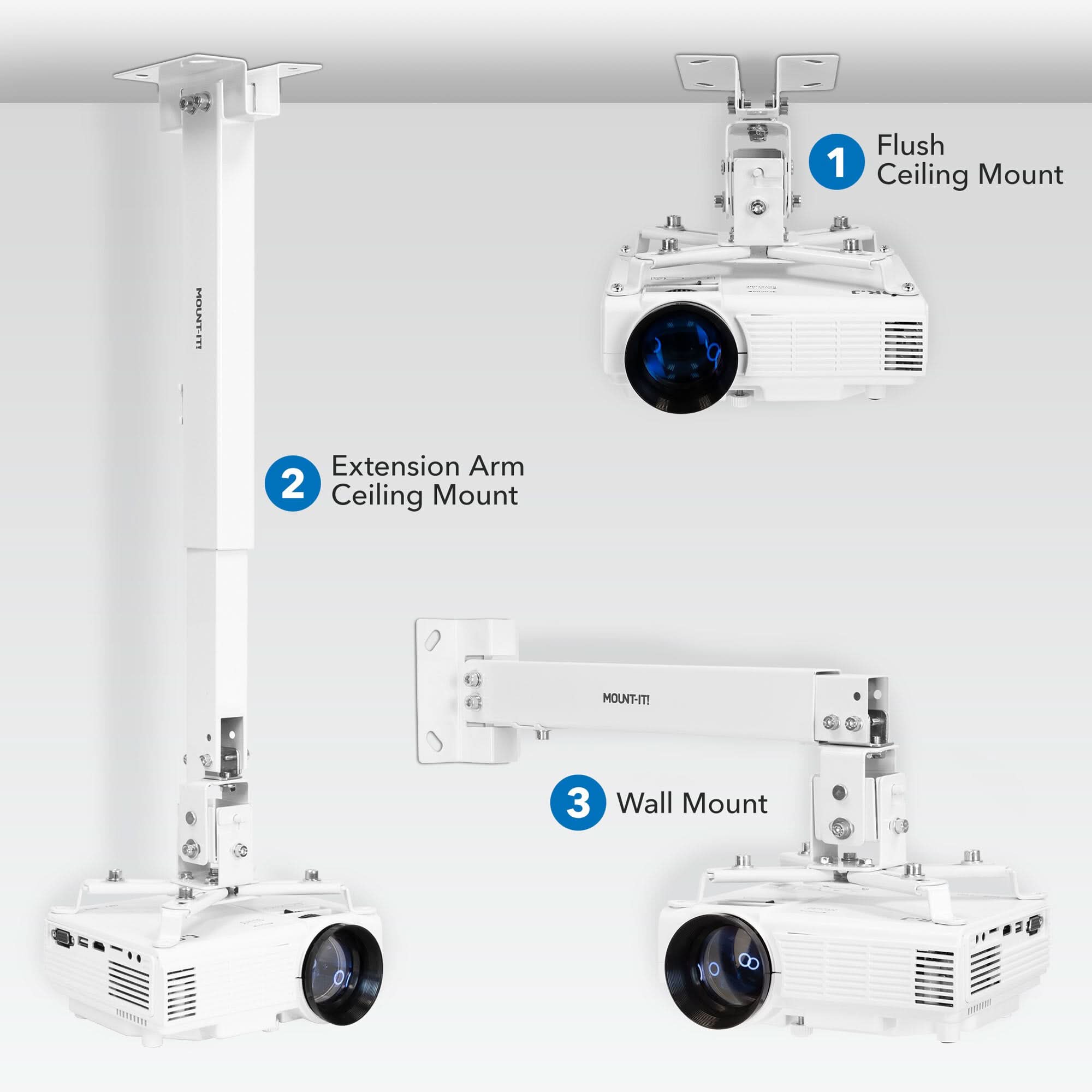 Mount-It! 3-in-1 Extendable Projector Wall & Ceiling Mount - Thumbnail 2