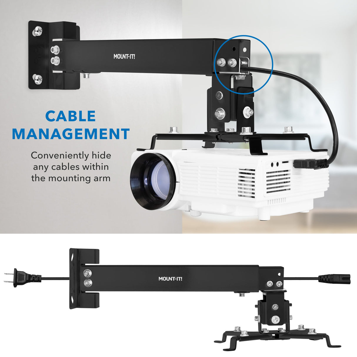 Projector Mount - Full Motion Projector Wall & Ceiling Mount - Mount-It! -