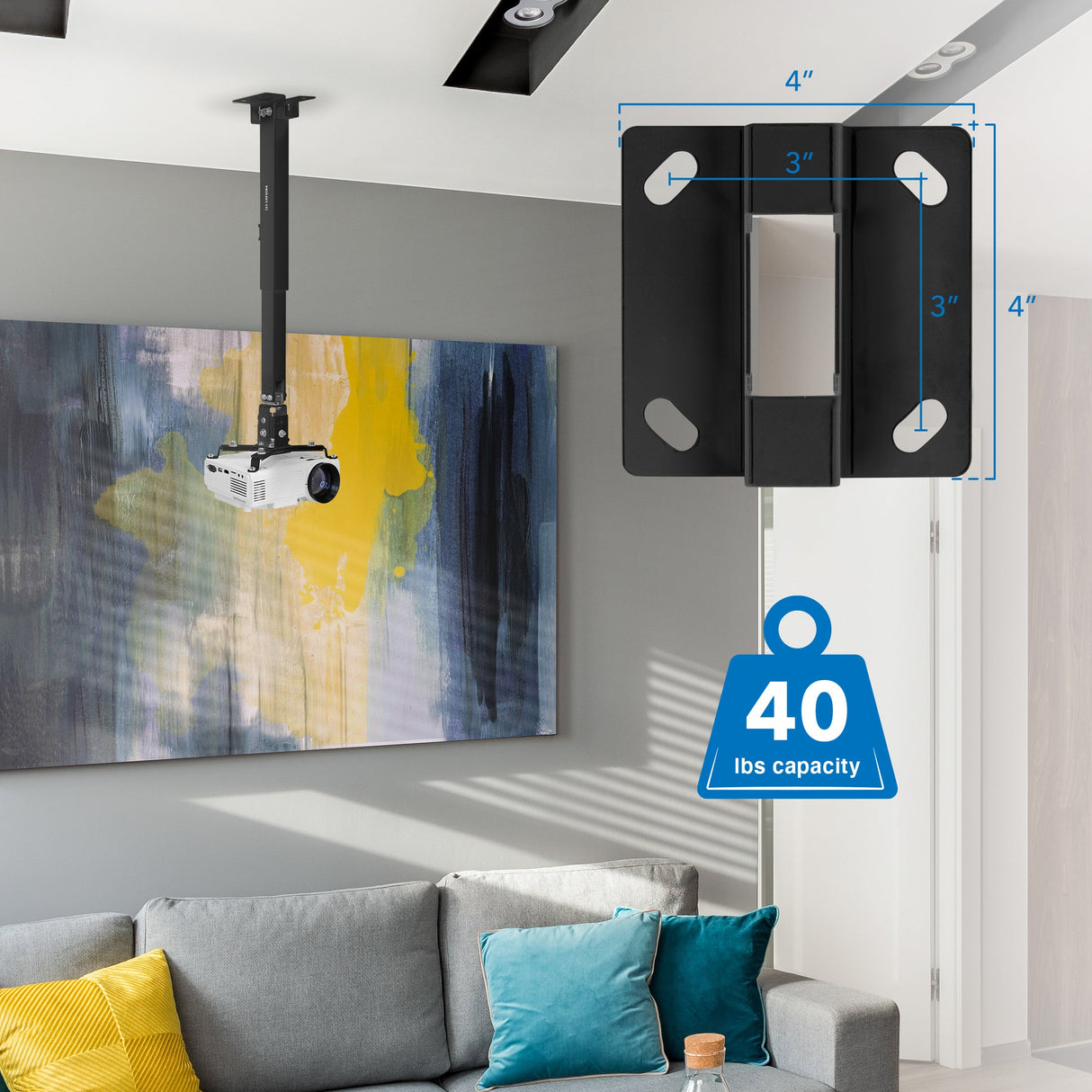 Projector Mount - Full Motion Projector Wall & Ceiling Mount - Mount-It! -