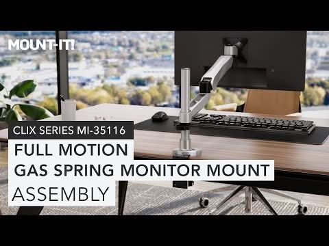 Monitor Mount - Full Motion Single Monitor Desk Mount with Gas Spring Arm - Mount-It! -