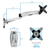 Monitor Mount - Full Motion Single Monitor Wall Mount with Gas Spring Arm - Mount-It! -