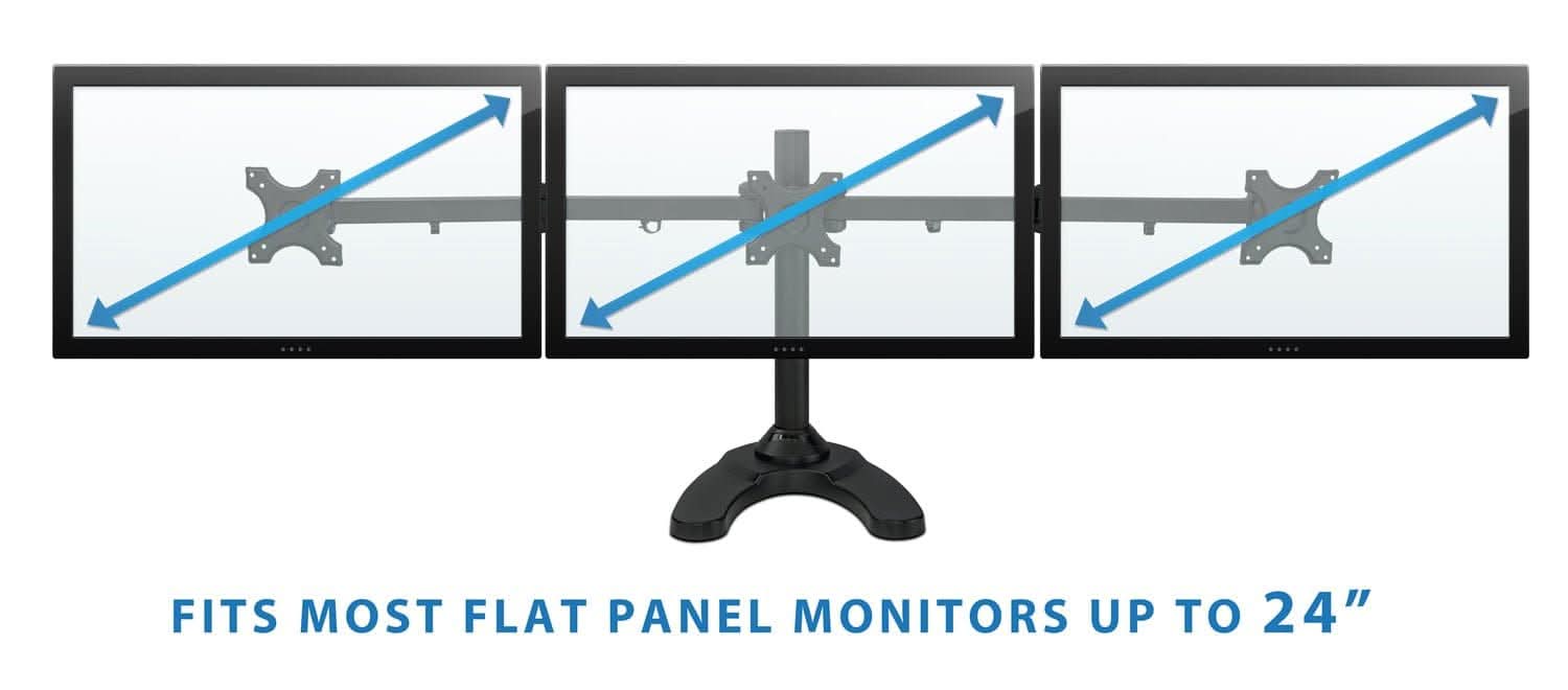 Mount-It! Full Motion Triple Monitor Desk Stand for monitors up to 24" | MI-789 - Thumbnail 3