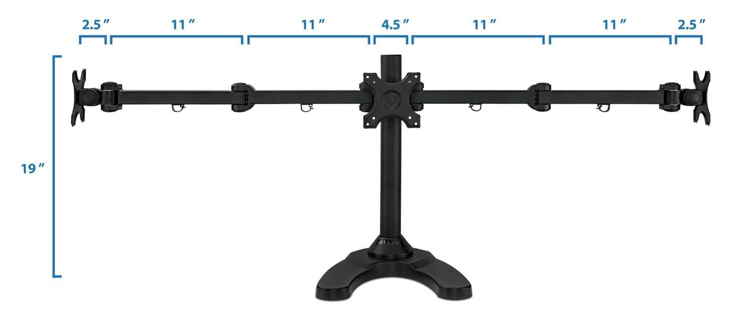 Mount-It! Full Motion Triple Monitor Desk Stand for monitors up to 24" | MI-789 - Thumbnail 4