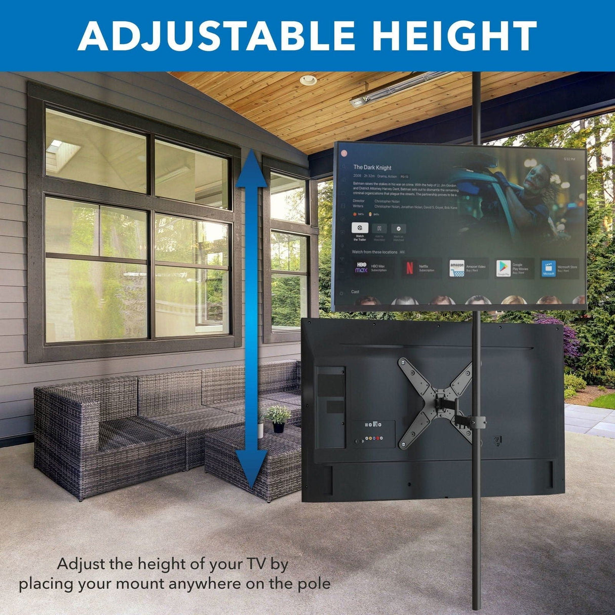 TV Mount - Full Motion TV Pole Mount - Mount-It! - MI-391XL
