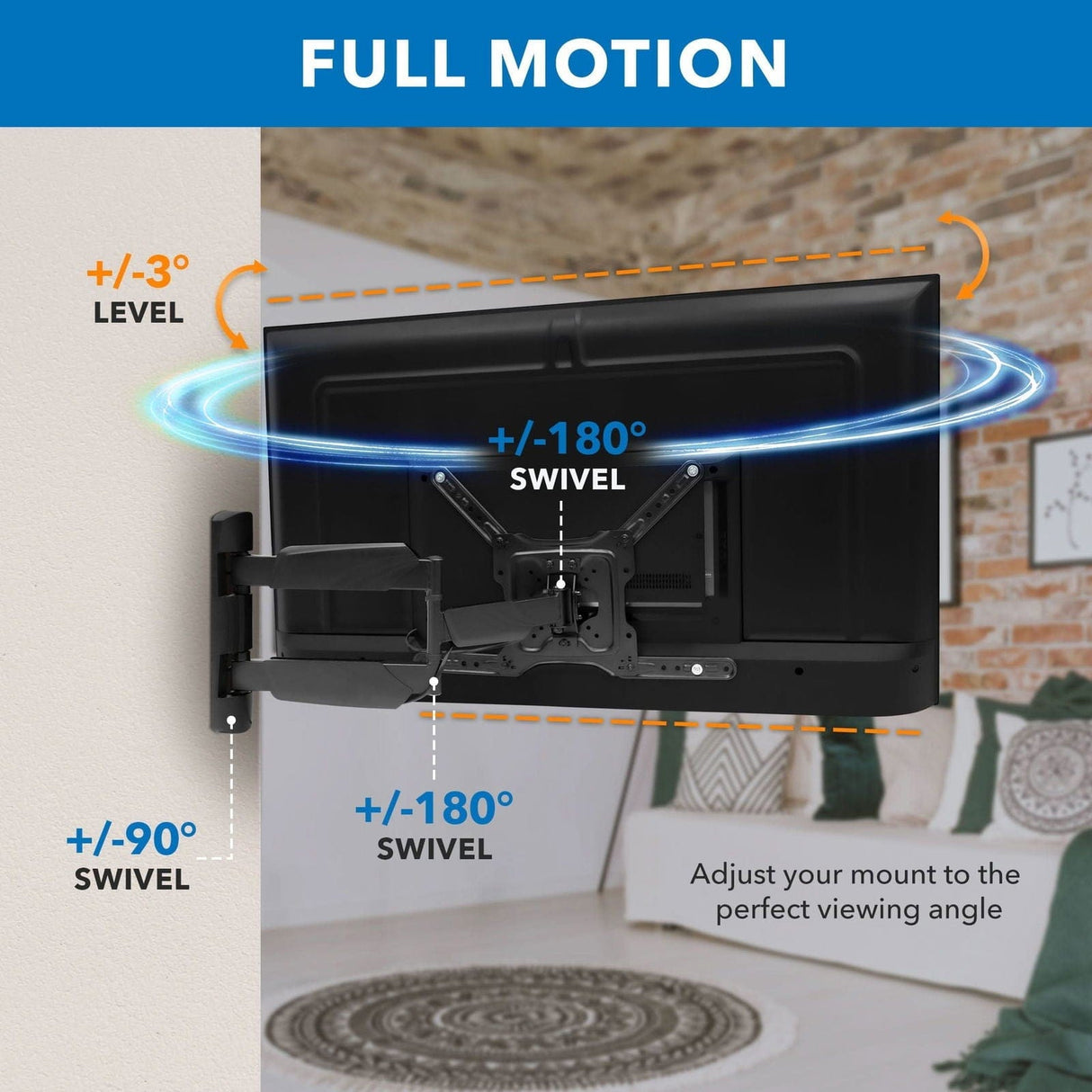 TV Mount - Full Motion TV Wall Mount - Mount-It! - MI-14002