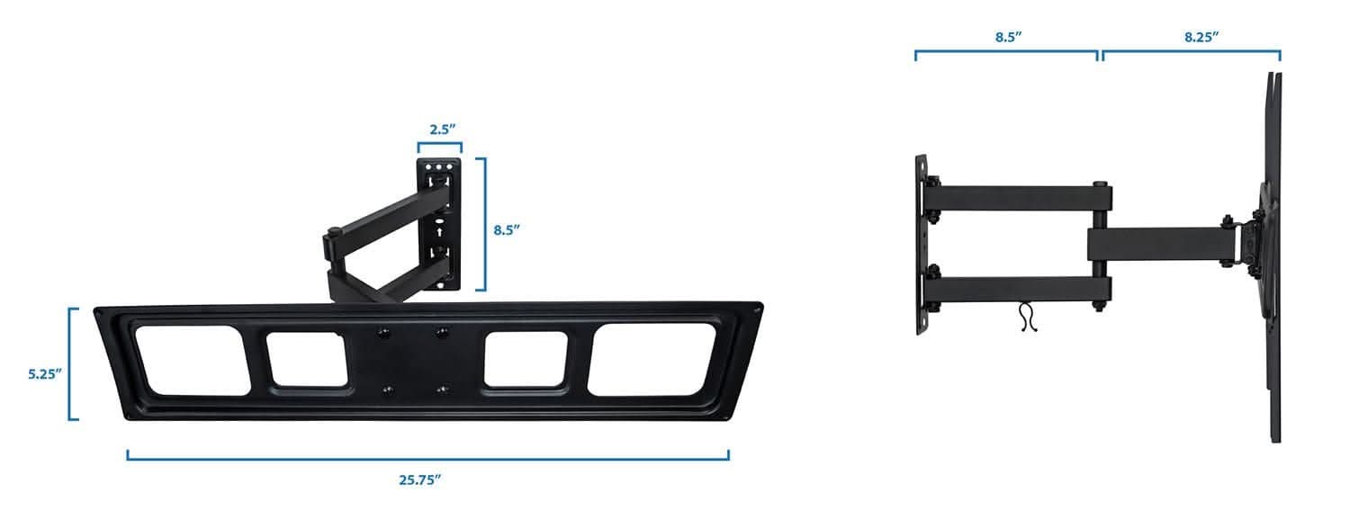 Mount-It! Compact Full Motion TV Wall Mount - for TVs up to 50" for 17" to 50" TVs | holds up to 44 lbs | MI-2829XL