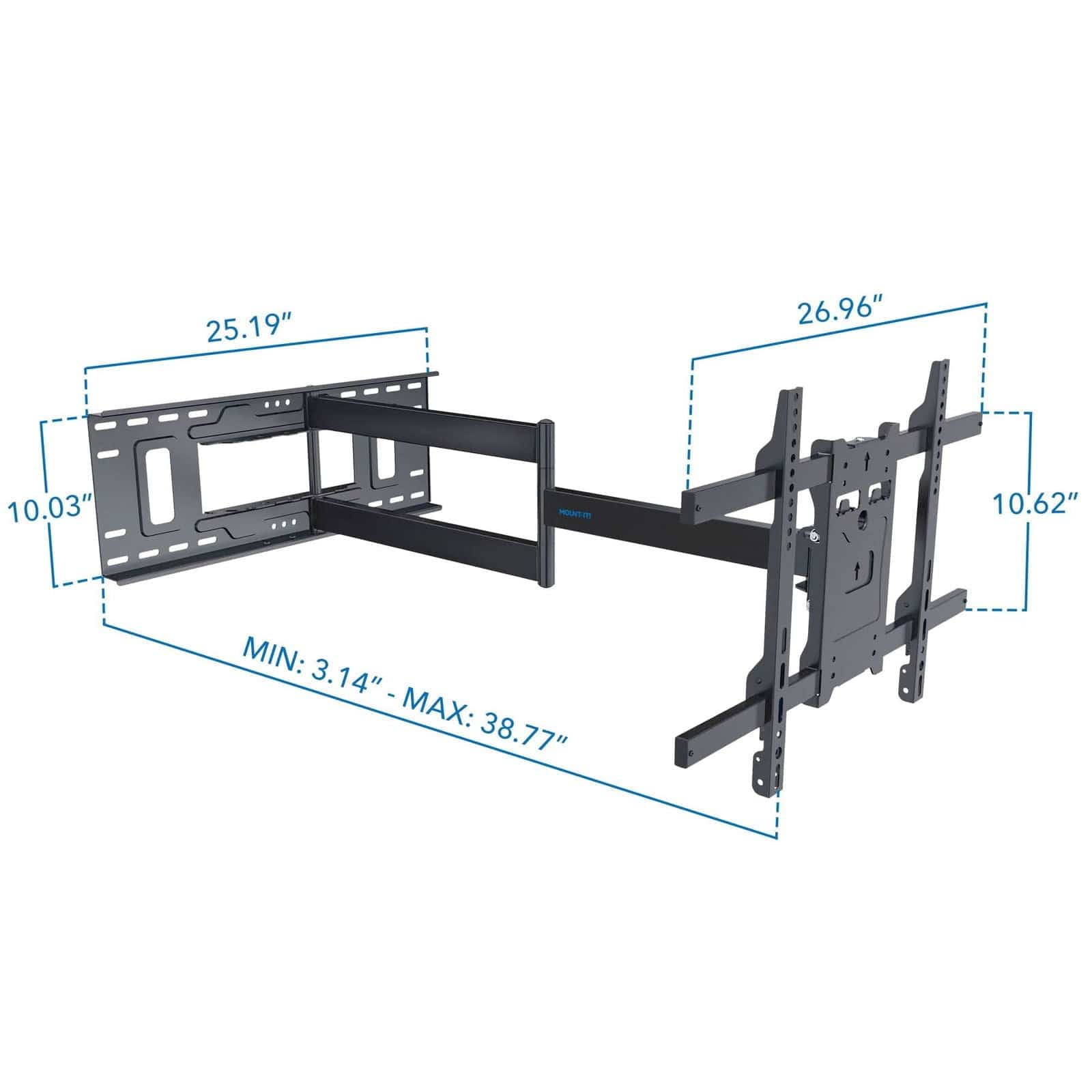 Mount-It! Full Motion TV Wall Mount with Extra Long Extension for 40" to 80" TVs | holds up to 121 lbs | MI-397 - Thumbnail 3