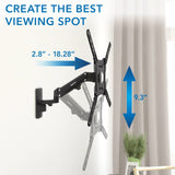 TV Mount - Full Motion TV Wall Mount with Gas Spring Arm - Mount-It! - MI-444BLK