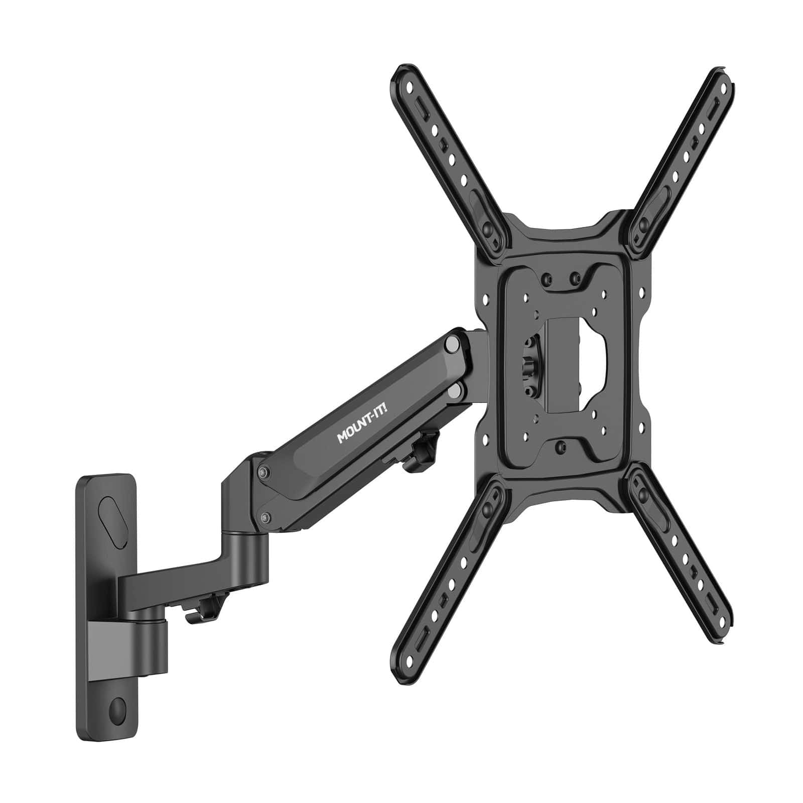 Mount-It! Full Motion TV Wall Mount with Gas Spring Arm for 23" to 55" TVs | holds up to 50.6 lbs | MI-444BLK