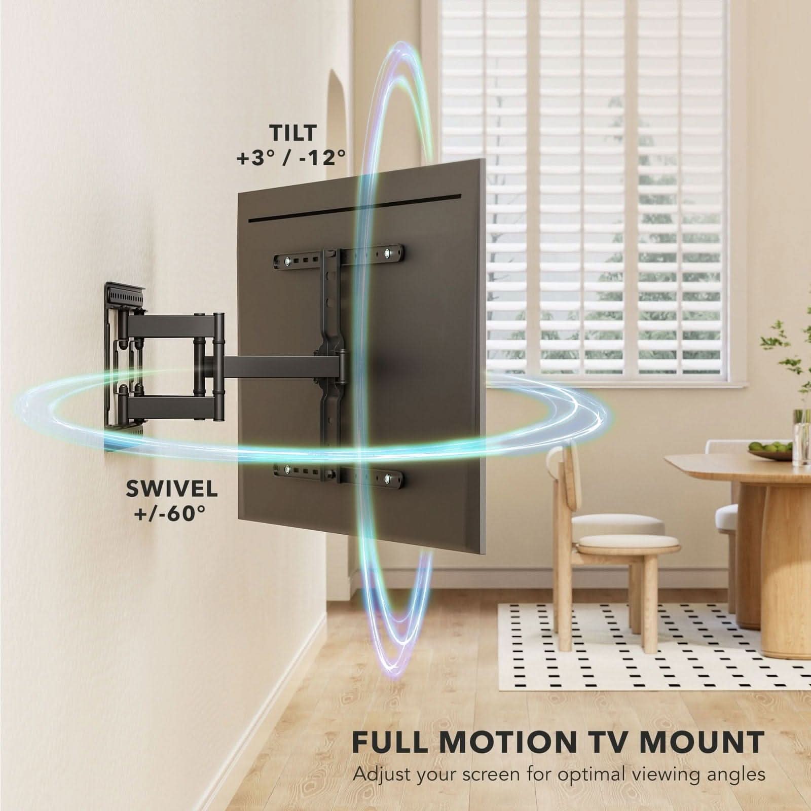 Mount-It! Full Motion TV Wall Mount with Ultra-Slim Profile for 43" to 90" TVs | holds up to 132 lbs | MI-309 - Thumbnail 3