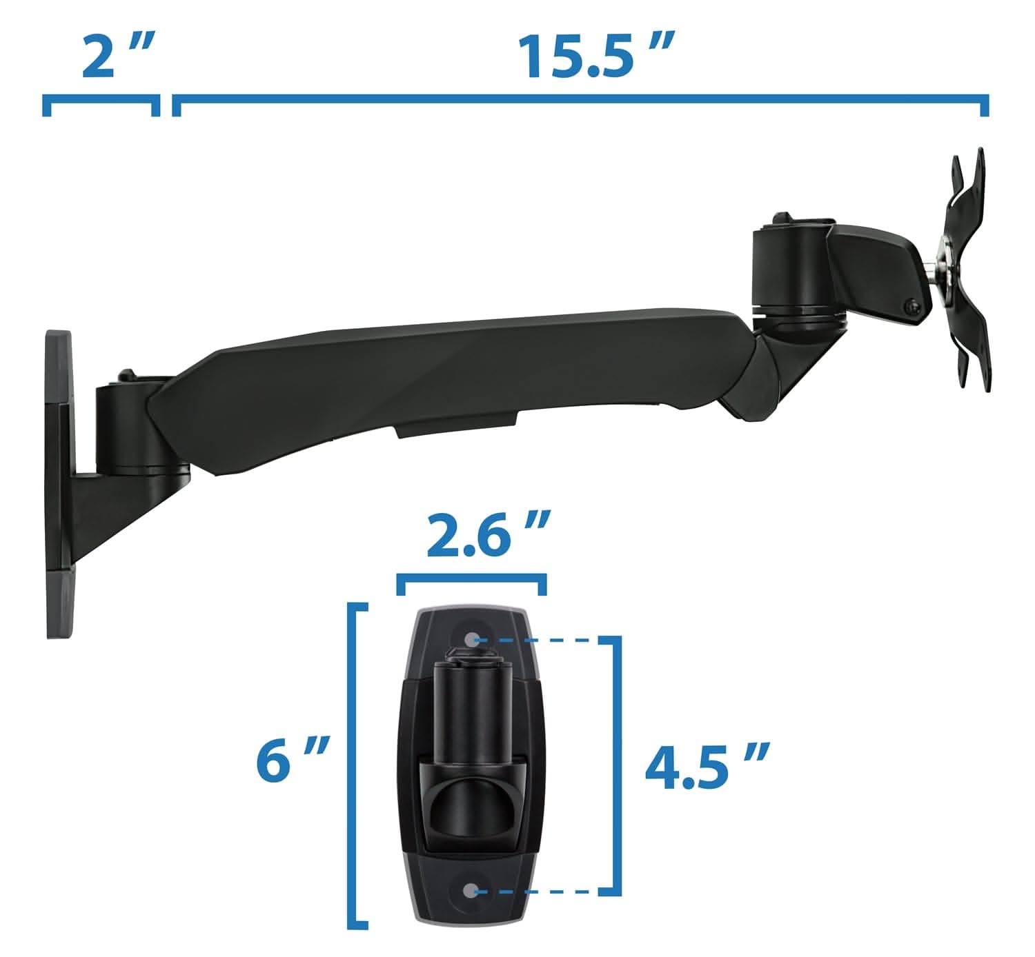 Mount-It! Fully Adjustable Monitor Wall Mount for monitors up to 32" | holds up to 19.8 lbs | MI-34114 - Thumbnail 2