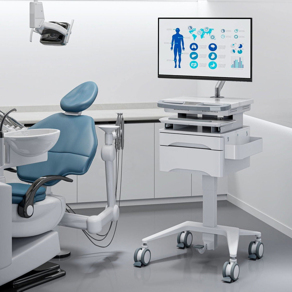 Monitor Mount - Gas Spring Monitor Arm for MedHub Mobile Workstations - Mount-It! - MI-16006