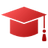 red graduation cap logo