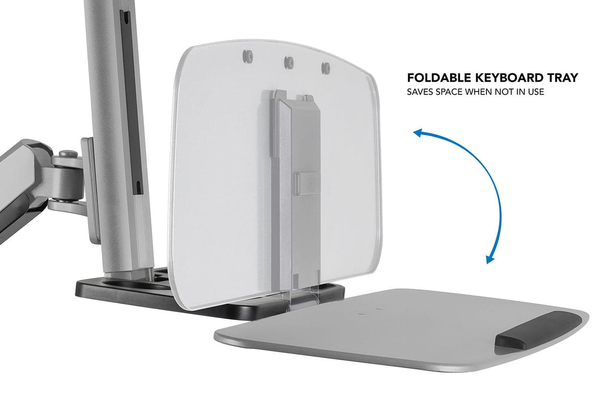 Grey Desk Converters - Dual Monitor Stand Up Workstation - Mount-It! - MI-7904