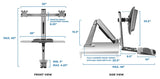 Grey Desk Converters - Dual Monitor Stand Up Workstation - Mount-It! - MI-7904