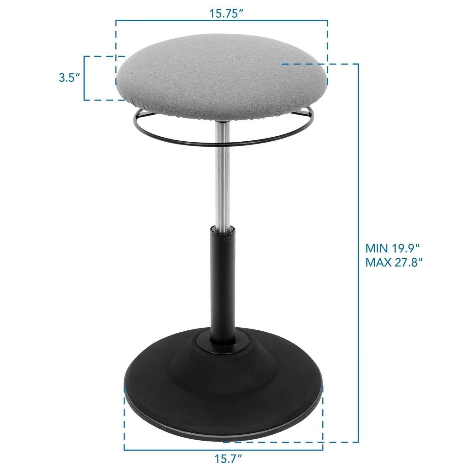 Mount-It! Height-Adjustable Foam Standing Desk Stool, Gray/Black Mount-It! Height-Adjustable Foam Standing Desk Stool, Gray/Black
