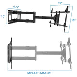 TV Mount - Heavy Duty Dual Arm TV Wall Mount with Extra Long Extension - Mount-It! - MI-392