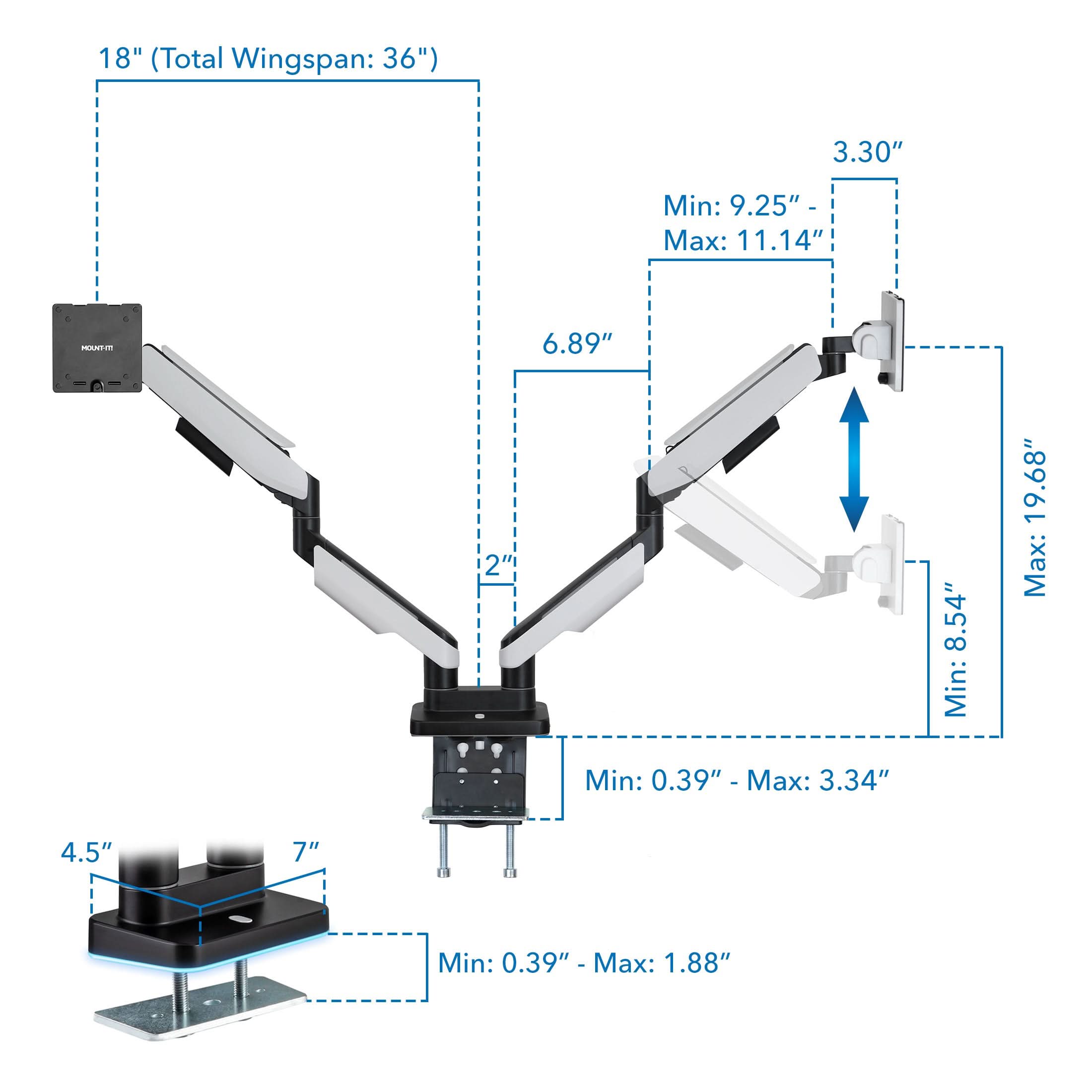 Mount-It! Dual Monitor Arm - Thumbnail 3