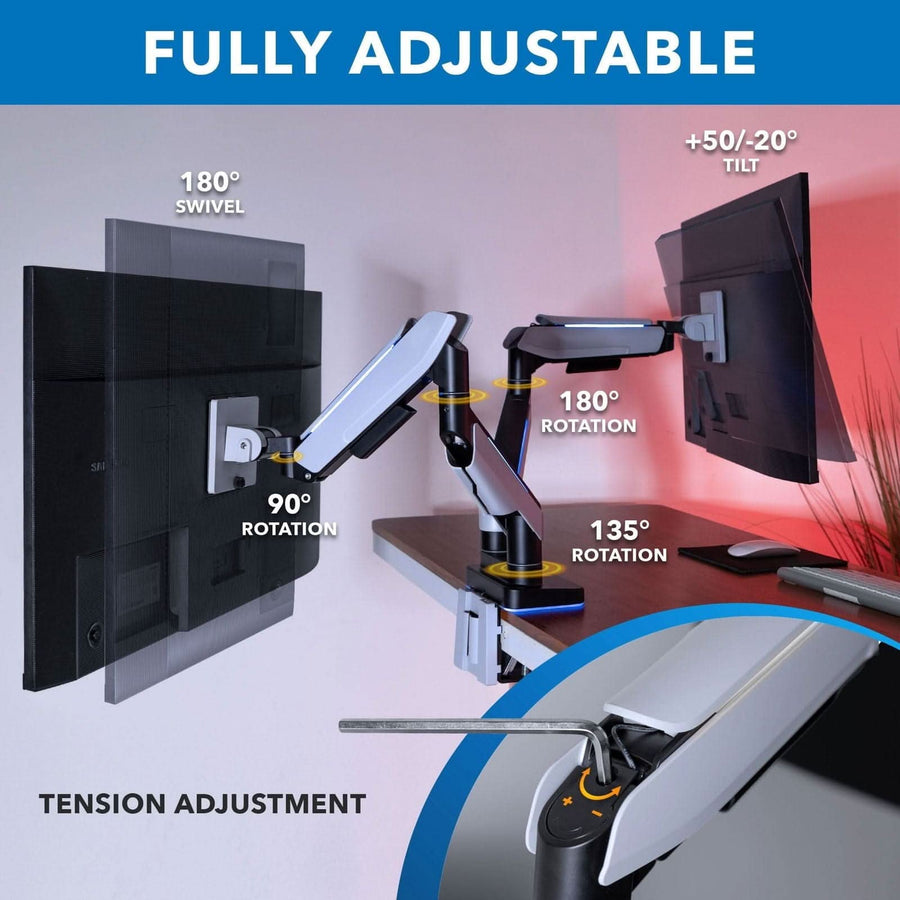 Heavy Duty Dual Monitor Arm For Screens Up To 35