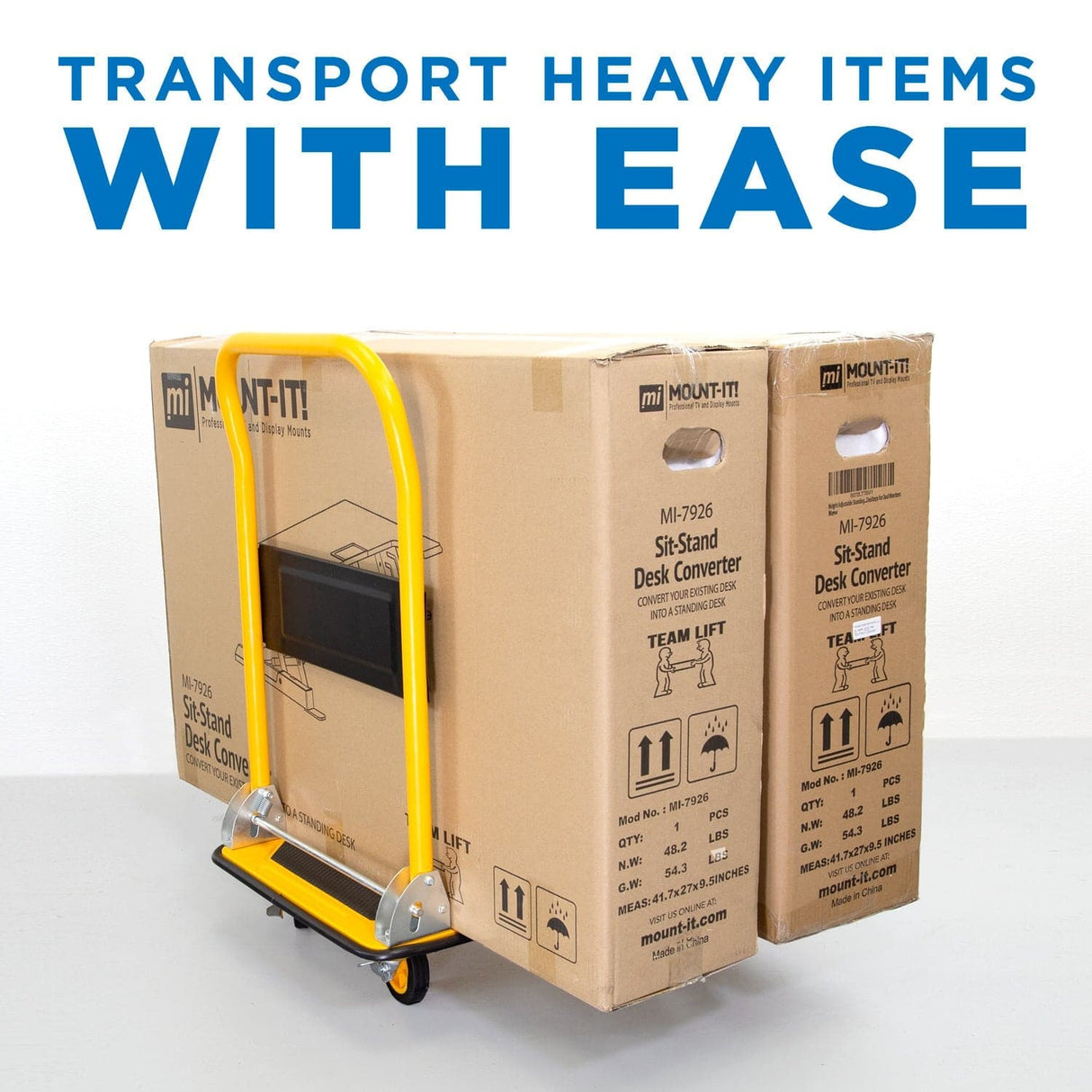 Hand Truck - Heavy Duty Foldable Flatbed with Swivel Wheels - Mount-It! - MI-921