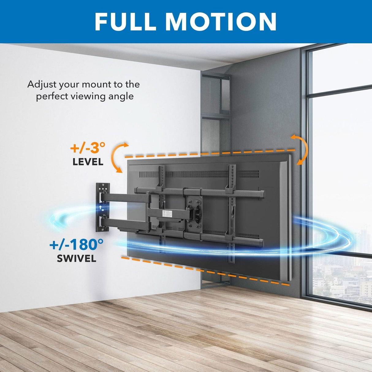 TV Mount - Heavy Duty Full Motion TV Wall Mount - Mount-It! - MI-14003