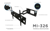 TV Mount - Heavy Duty Low Profile Full Motion TV Wall Mount with Long Extension - Mount-It! - MI-326B