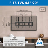 TV Mount - Heavy-Duty Ultra Low Profile TV Wall Mount with Locking Feature - Mount-It! - MI-305L