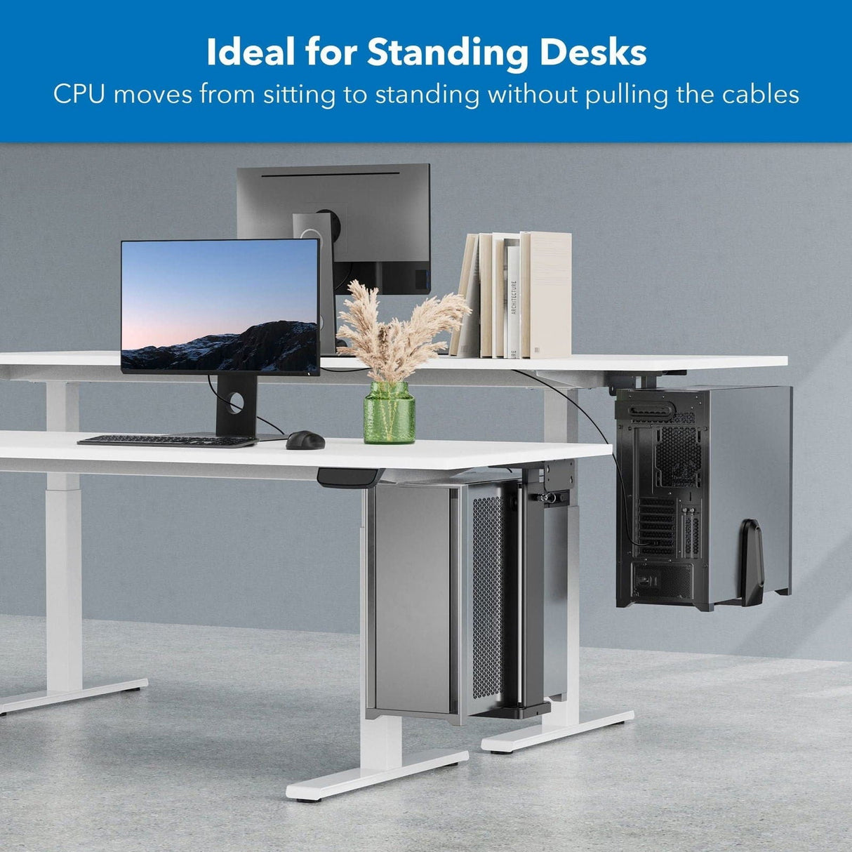CPU Holder - Heavy-Duty Under Desk / Wall CPU Mount - Mount-It! - MI-7171