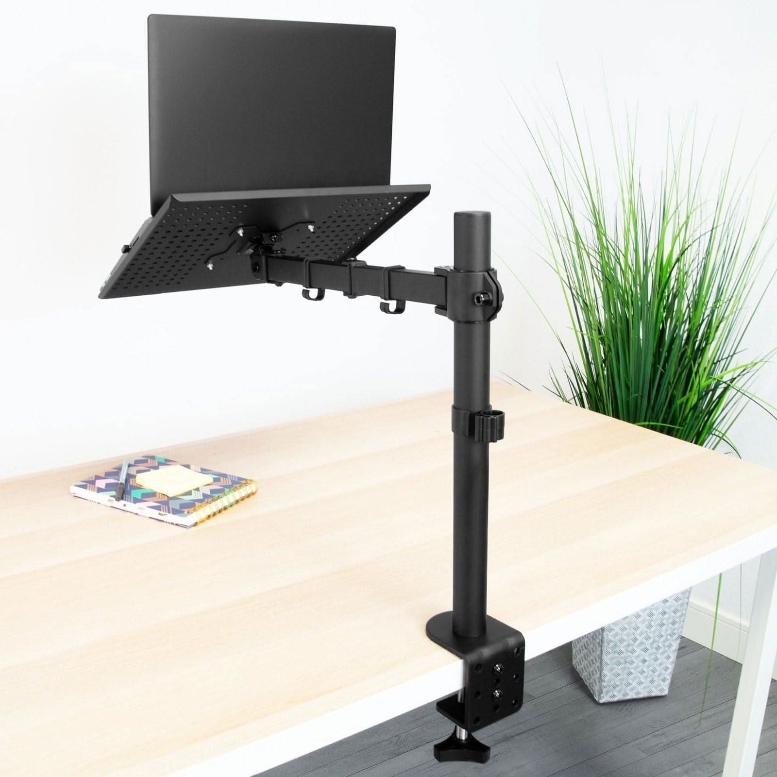 Mount-It! MI-4352LTMN Laptop Desk Stand and Monitor Mount, Full Motion Height Adjustable Holder, Fits up to 17 Inch Notebooks, VESA 75, 10＿並行輸入品 Mount-It! Laptop and Monitor Desk Mount | Fully Adjustable Laptop