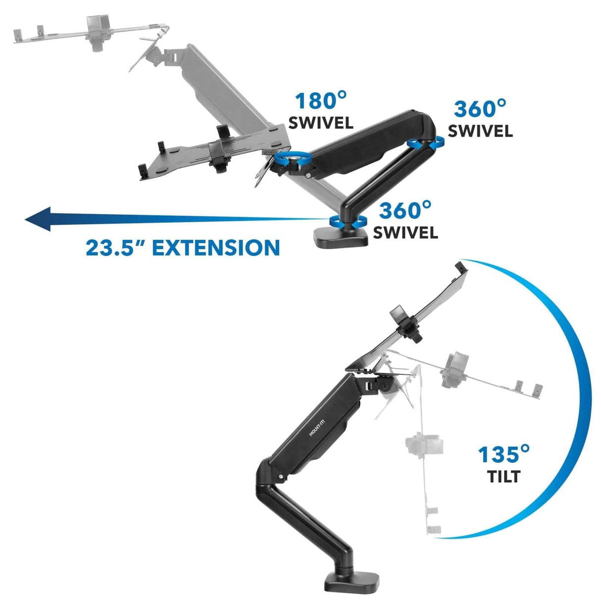 Laptop Mount - Height Adjustable Laptop Desk Mount - Mount-It! - MI-6352LT