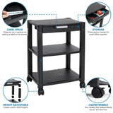 Printer Stand - Height Adjustable Rolling Printer Cart - Mount-It! - MI-7855A
