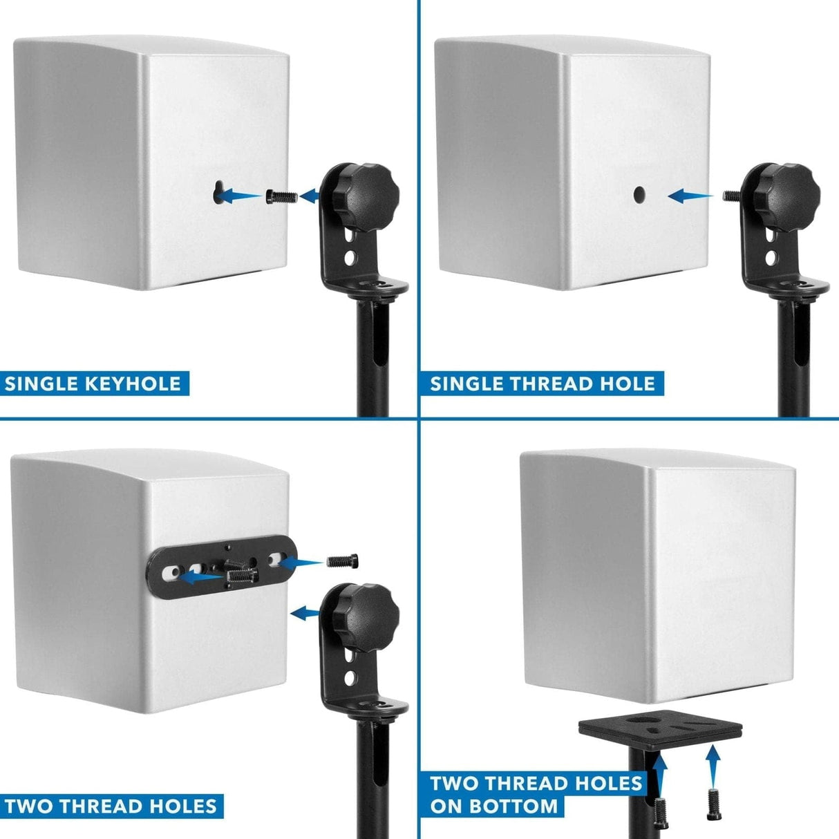 Speaker Stand - Height Adjustable Speaker Floor Stands (2 ct.) - Mount-It! - MI-1232