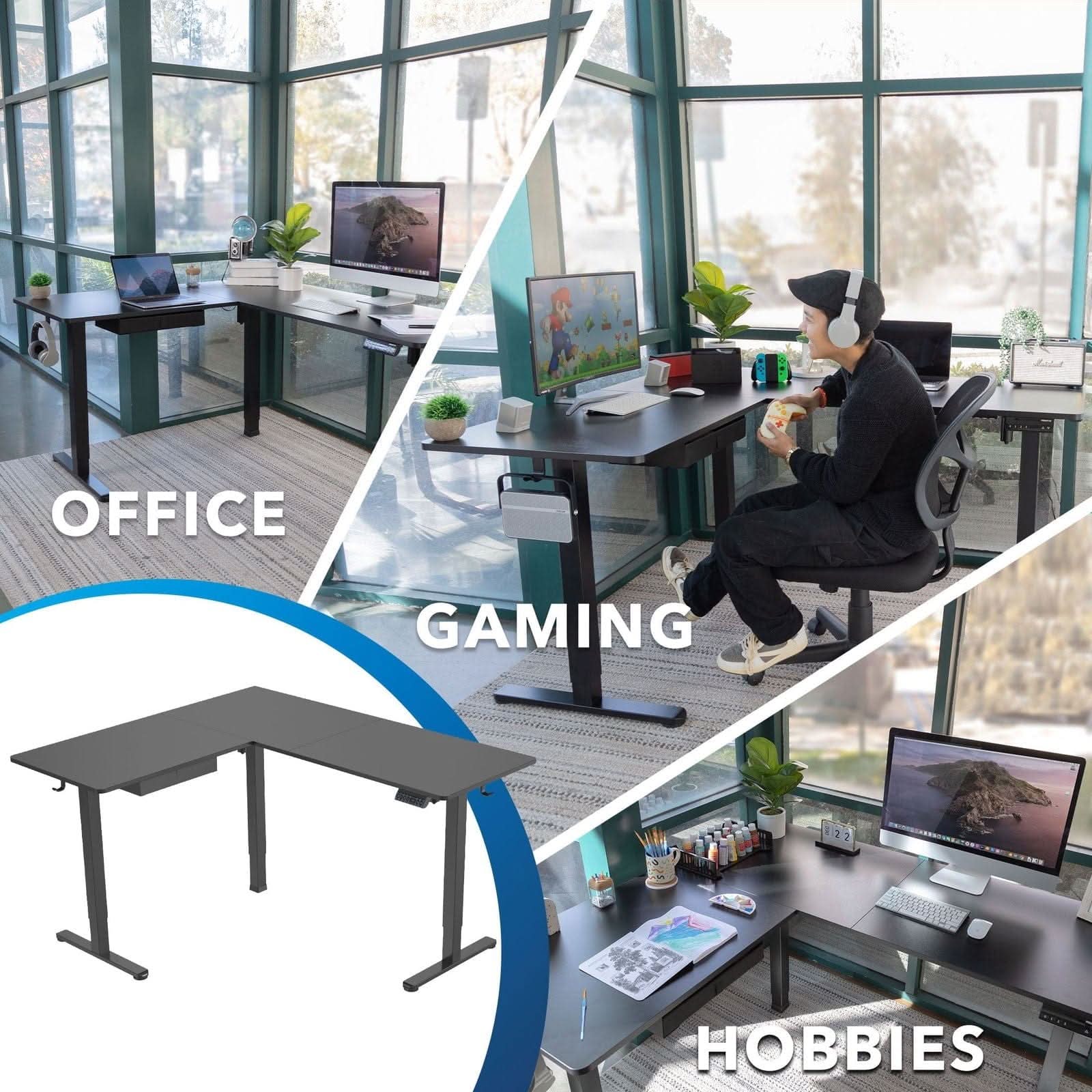 Mount-It! Large Electric Height Adjustable Corner Standing Desk