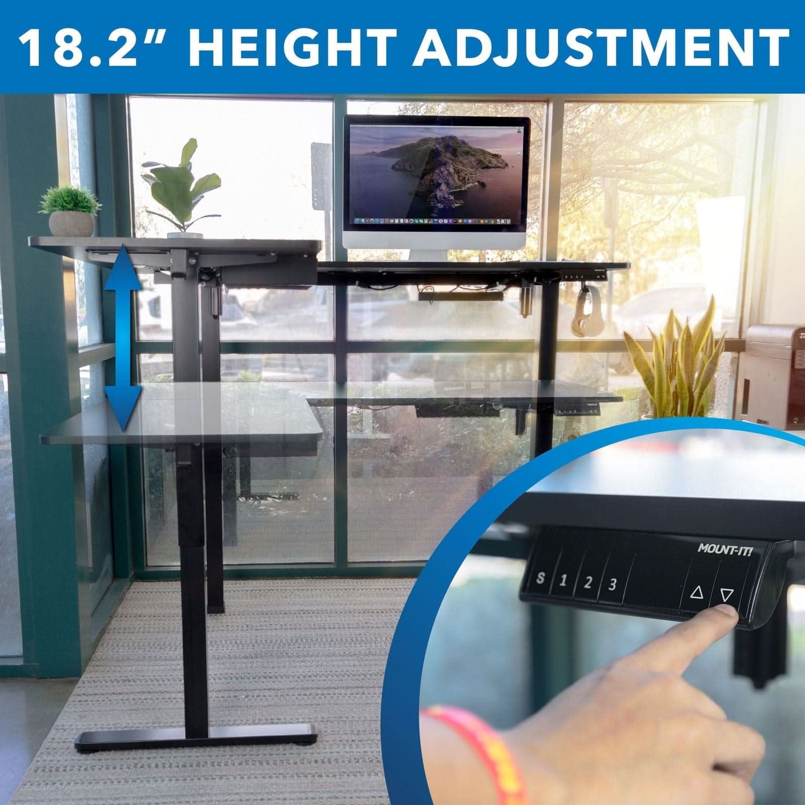 Mount-It! Large Electric Height Adjustable Corner Standing Desk