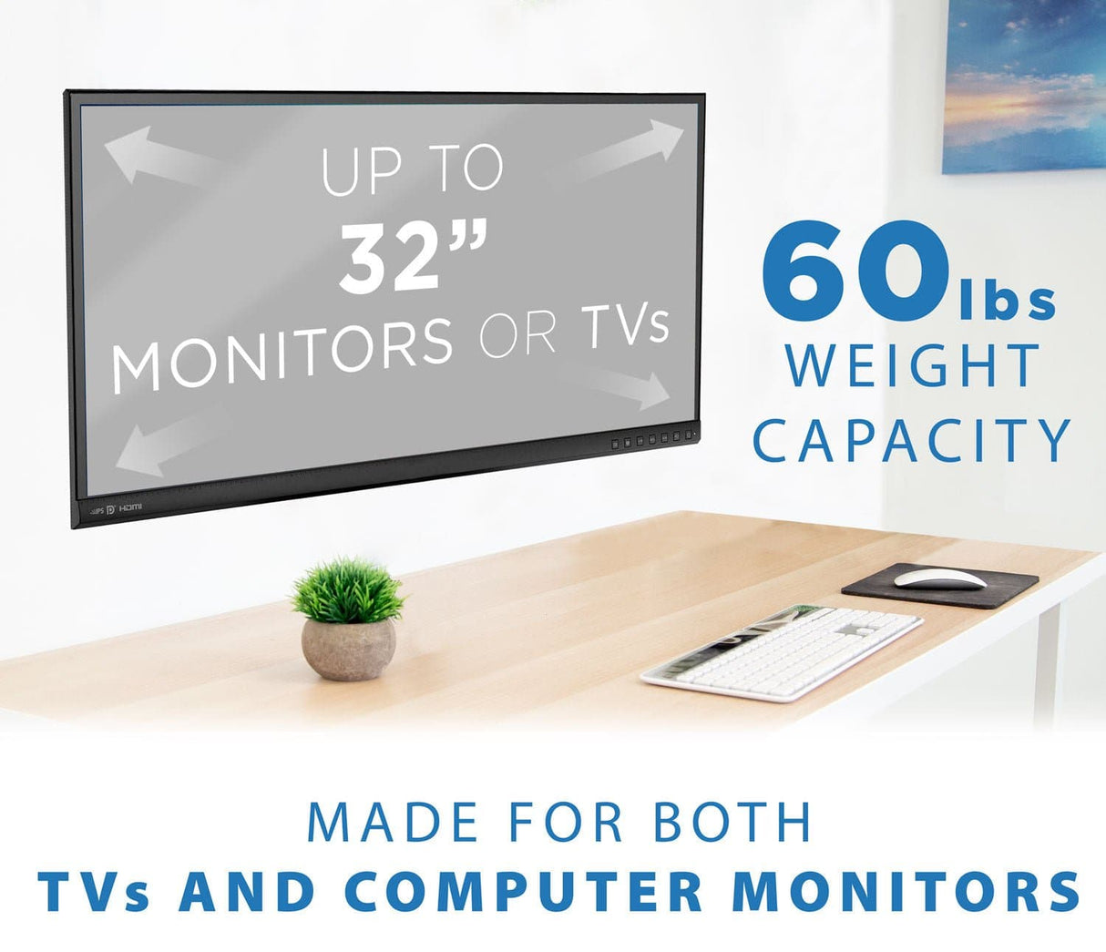 TV Mount - Low Profile Fixed TV Mount - Mount-It! - MI-203