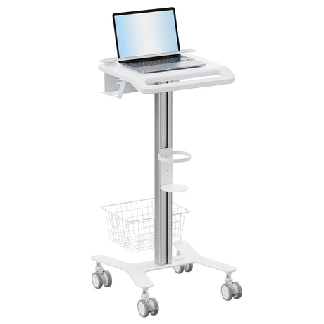 Mobile Standing Desk - MedHub Laptop Cart with Security Bar - Mount-It! - MI-16029