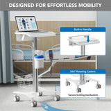 Mobile Standing Desk - MedHub Laptop Cart with Security Bar - Mount-It! - MI-16029
