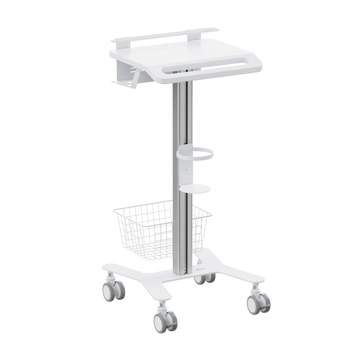 Mobile Standing Desk - MedHub Laptop Cart with Security Bar - Mount-It! - MI-16029