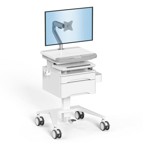 - MedHub Mobile Workstation with Drawers and Monitor Arm - Mount-It! - MI-16026