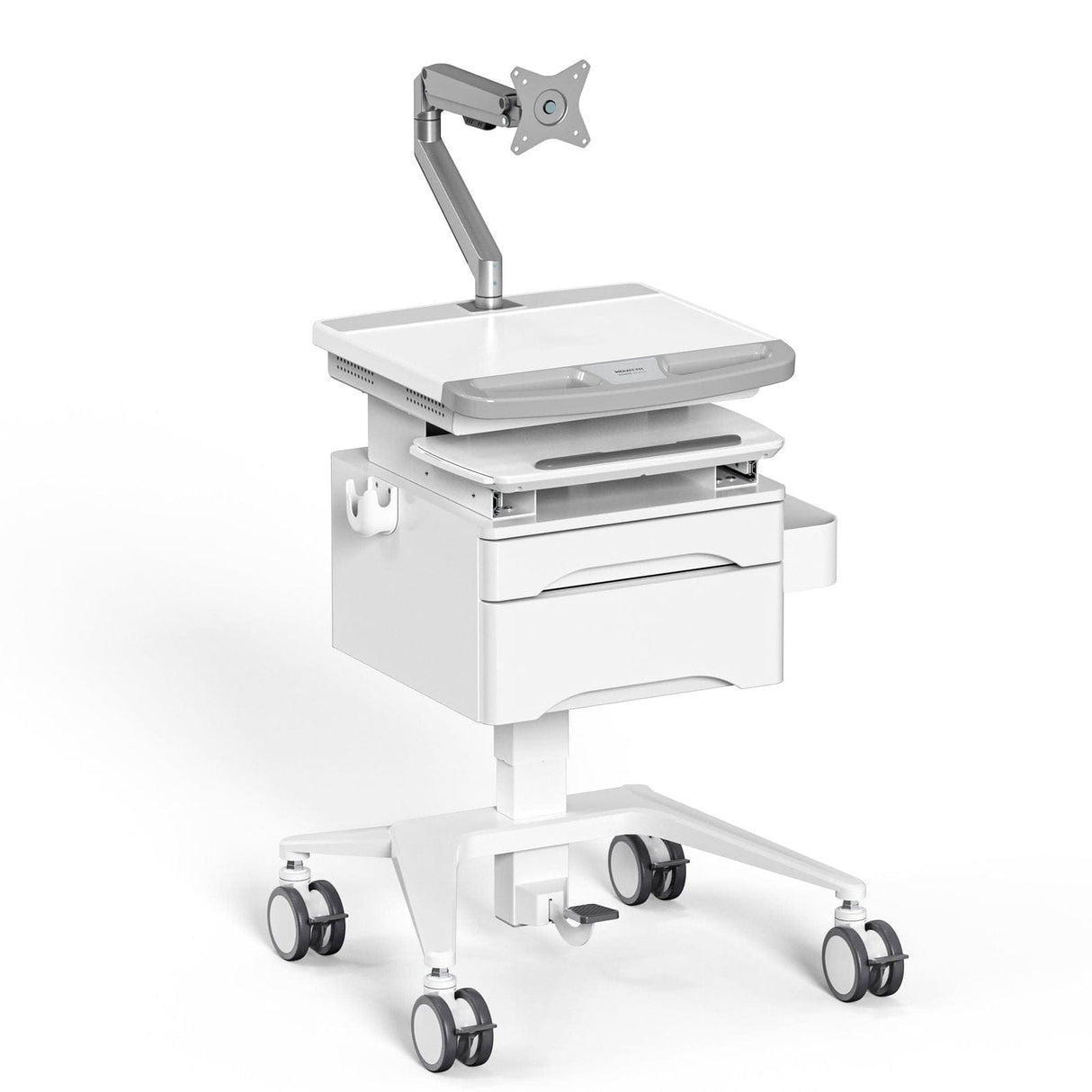 - MedHub Mobile Workstation with Drawers and Monitor Arm - Mount-It! - MI-16026