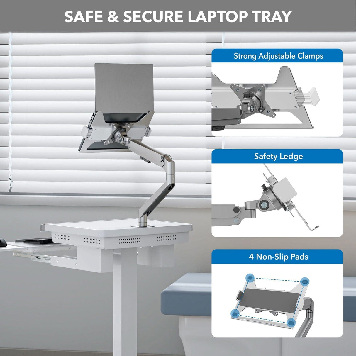 - MedHub Mobile Workstation with Laptop Arm - Mount-It! - MI-16017